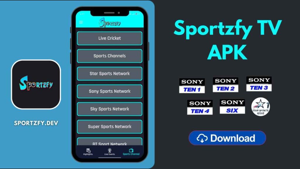 Sportzfy TV Apk Download (v5.4) For Android